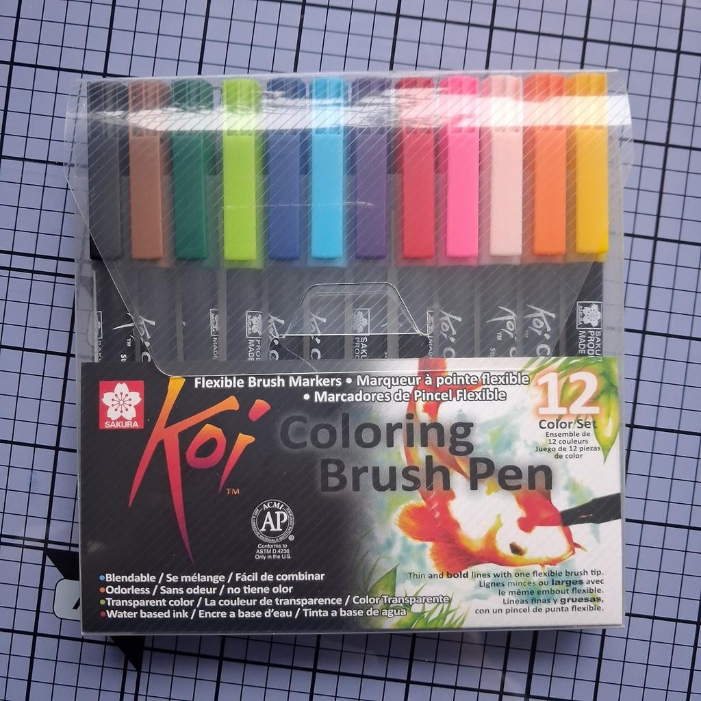 Koi brushpen 12 kleuren Sakura, Ophalen of Verzenden, Zo goed als nieuw, Potlood of Stift
