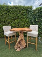 Boomstam bar tafel met stoelen., Ophalen, Gebruikt