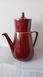 Vintage Koffiepot met Filter - Bruin Keramiek, Ophalen of Verzenden, Gebruikt