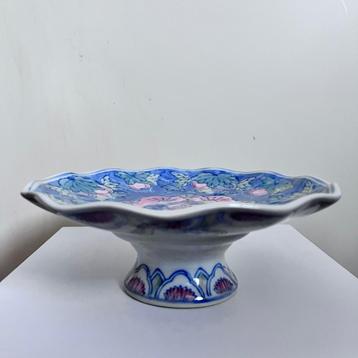Keramiek taart- of bonbonschaaltje op voet 20,5x8cm beschikbaar voor biedingen