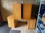 Bureau met bijpassende kasten lichtgekleurd hout, Huis en Inrichting, Ophalen, Zo goed als nieuw