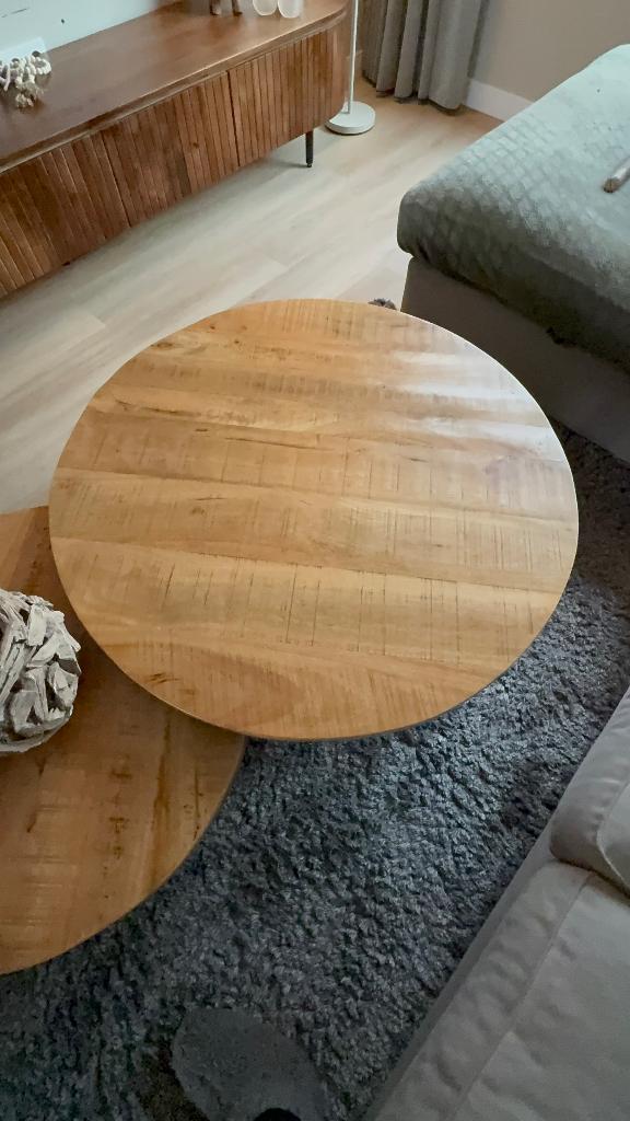 Twee ronde salontafels., Ophalen, 50 tot 100 cm, 50 tot 100 cm, Zo goed als nieuw