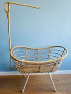 Vintage rotan wieg rohe noordwolde retro rieten baby bed, Kinderen en Baby's, Wieg, Gebruikt, Ophalen