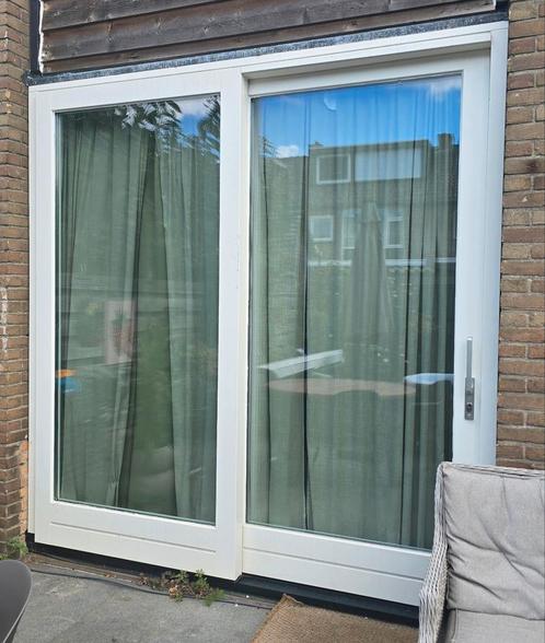 Nette houten hef schuifpui triple glas 253.5 b x 266 h, Doe-het-zelf en Verbouw, Kozijnen en Schuifpuien, Zo goed als nieuw, Schuifpui
