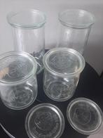 Set 4x glazen pot met deksel
  (Weck), Huis en Inrichting, Ophalen, Gebruikt, Glas, Pot, Bus of Blik