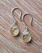 handgemaakte oorbellen echt zilver en citrien, Sieraden, Tassen en Uiterlijk, Oorbellen, Hangers, Verzenden, Geel, Nieuw