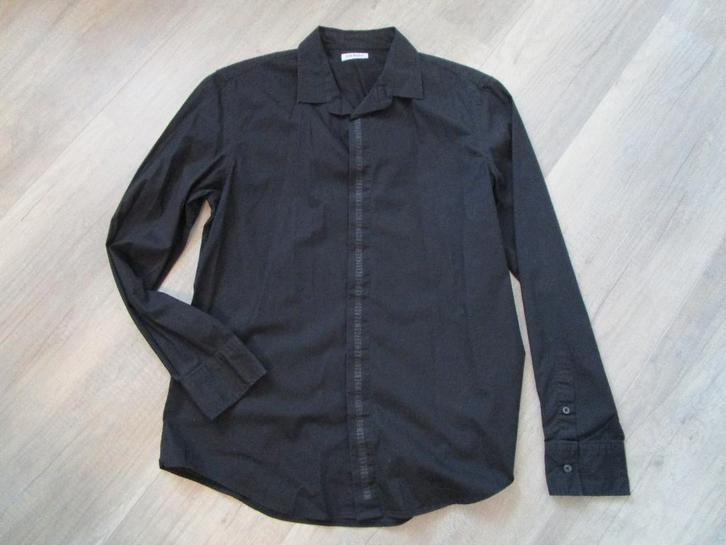 Zwart Bikkembergs overhemd maat 43 (XL), Kleding | Heren, Overhemden, Zo goed als nieuw, Halswijdte 43/44 (XL), Zwart, Ophalen of Verzenden