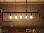 Stoere industriele hanglamp met 5  dimbare lampen, Ophalen of Verzenden, Zo goed als nieuw