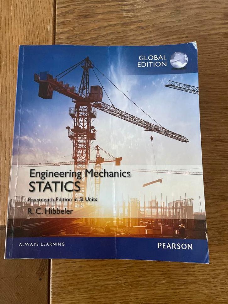 Engineering Mechanics Statics - Hibbeler, Boeken, Studieboeken en Cursussen, Zo goed als nieuw, HBO, Beta, Ophalen of Verzenden