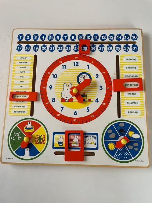 Nijntje kalender klok, Kinderen en Baby's, Speelgoed | Houten speelgoed, Zo goed als nieuw, Overige typen, Ophalen of Verzenden