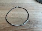 Zilver met leer ketting, Ophalen of Verzenden, Zo goed als nieuw, Zilver