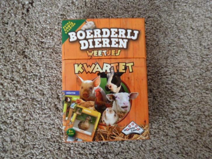NIEUW BOERDERIJ DIEREN weetjes kwartet vanaf 6 jaar, Verzamelen, Speelkaarten, Jokers en Kwartetten, Nieuw, Kwartet(ten), Ophalen of Verzenden