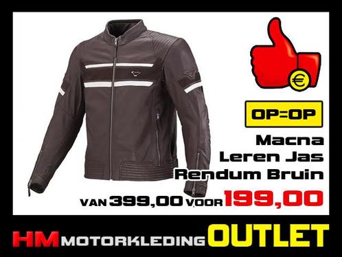Leren motorjas Macna Rendum Bruin - Maat MEN 50 52, Motoren, Kleding | Motorkleding, Jas | leer, Heren, Nieuw met kaartje, Ophalen