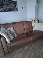 Leren bank & glazen salontafel - goede staat!, Huis en Inrichting, Banken | Bankstellen, Ophalen, 75 tot 100 cm, Tweepersoons