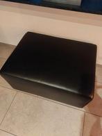 HOCKER ZWART LEER, Huis en Inrichting, Ophalen, Vierkant, Leer, 75 tot 100 cm