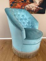 Superleuk en puntgaaf vintage velvet stoeltje boudoir, Huis en Inrichting, Fauteuils, Ophalen, Minder dan 75 cm, Zo goed als nieuw