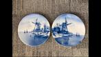 Set wandborden blauw wit, Hollands landschap, Ophalen of Verzenden