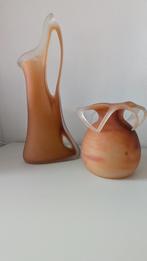 Mooie glazen set vazen gestraald, Ophalen of Verzenden