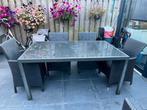 Tuintafel incl. 6 stoelen, Tuin en Terras, Tuintafels, Ophalen, Gebruikt, Rechthoekig