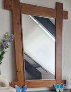 Houten Spiegel met Rechthoekige Lijst, Ophalen, 100 tot 150 cm, Zo goed als nieuw, Rechthoekig