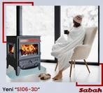 S106-3D Sabah – Gietijzeren Haardkachel -Met Glas Aan Drie Z, Ophalen, Vrijstaand, Hout, Nieuw