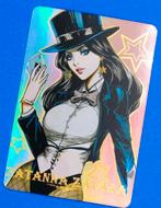 Zatanna Zatara Marvel DC Holo Foil Trading Card #2, Ophalen of Verzenden, Kuifje, Nieuw, Beeldje of Figuurtje