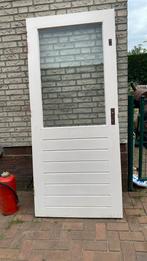 Hardhouten deur voor 15 euro, Ophalen of Verzenden, Glas, Buitendeur, 200 tot 215 cm