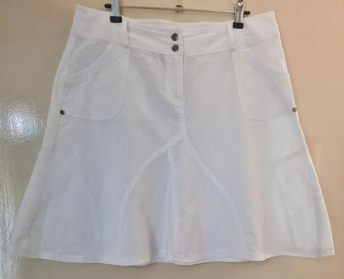 "JAZLYN" Wit linnen rok. Mt.38. Als nieuw!, Kleding | Dames, Rokken, Zo goed als nieuw, Maat 38/40 (M), Wit, Boven de knie, Ophalen of Verzenden