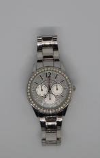 Regal R2934 dames horloge met strass steentjes zilverkleurig, Ophalen of Verzenden, Staal, Overige merken, Met strass