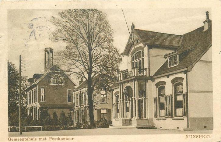 701078041 Nunspeet Gemeentehuis met Postkantoor, Verzamelen, Ansichtkaarten | Nederland, Gelderland, Voor 1920, Verzenden