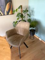 VIER  OLIJFGROENE  EETKAMERSTOELEN, Huis en Inrichting, Stoelen, Ophalen, Zo goed als nieuw, Metaal, Vier
