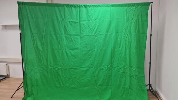 Groen scherm met statieven, Audio, Tv en Foto, Fotografie | Fotostudio en Toebehoren, Gebruikt, Achtergrond, Ophalen