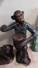 bronzen aap Chimpansee en bronzen hond Cavalier King Charles, Ophalen
