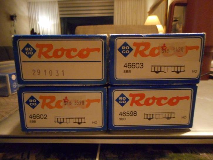 SET VAN 4 ROCO SCHUIFWAND WAGONS SBB-CFF, Hobby en Vrije tijd, Modeltreinen | H0, Wagon, Gelijkstroom, Roco, Ophalen of Verzenden
