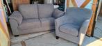 Grijze bank en fauteuil set, Ophalen, Gebruikt, 75 tot 100 cm, 100 tot 125 cm