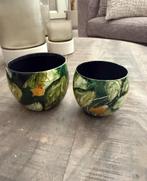 2x Mini bloempotjes van de intratuin Groen, Tuin en Terras, Bloempotten, Kunststof, Rond, Binnen, Ophalen of Verzenden