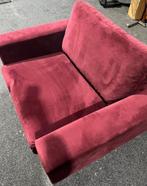 Bankstel suede bordo stof in nette staat, Ophalen, Zo goed als nieuw, Eenpersoons, Stof