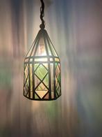 Glas in lood vintage hanglamp, Huis en Inrichting, Lampen | Hanglampen, Minder dan 50 cm, Glas, Gebruikt, Ophalen of Verzenden