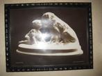 oude prent in lijst, Kind en Hond, naam zie verder, 5,=, Ophalen of Verzenden, Voor 1940, Gebruikt