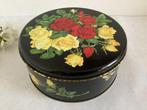 Vintage koektrommel met rozen - IRA Denmark 19 cm., Ophalen of Verzenden, Gebruikt, Koek(jes)