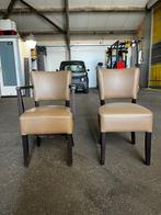 Lichtbruine stoelen met én zonder leuning, Ophalen, Gebruikt, Bruin, Vijf, Zes of meer stoelen