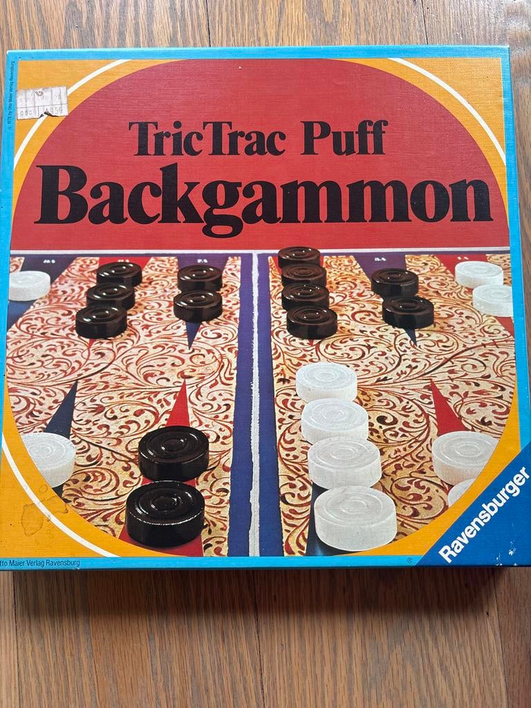 Vintage Tric Trac Puff Backgammon - Compleet!, Een of twee spelers, Ophalen, Zo goed als nieuw