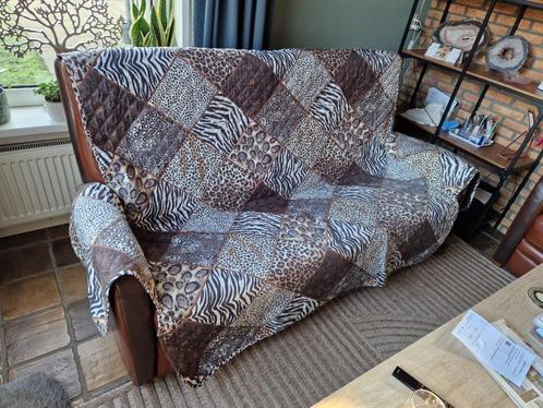 Brocante bank plaid met armleuning met wilde dieren print., Tuin en Terras, Tuinmeubel-accessoires, Nieuw, Ophalen of Verzenden