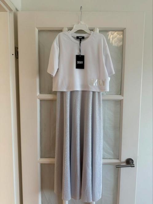 NIEUWE wit met zilveren jurk DKNY maat 152, Kinderen en Baby's, Kinderkleding | Maat 152, Nieuw, Meisje, Jurk of Rok, Ophalen of Verzenden