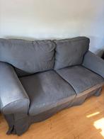 Tweepersoons Ektorp bank + poef donkergrijs, Ophalen, Gebruikt, 150 tot 200 cm, Tweepersoons