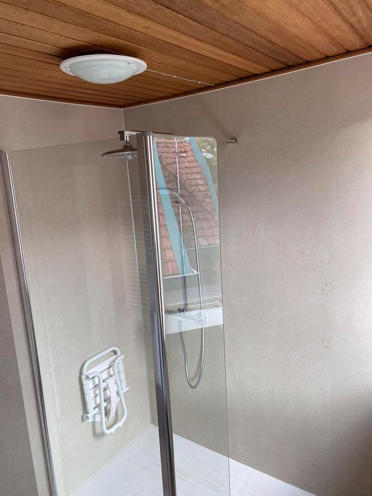 Inloop douchewand met draaideel inclusief stabilisatiestang, Doe-het-zelf en Verbouw, Sanitair, Gebruikt, Douche, Ophalen