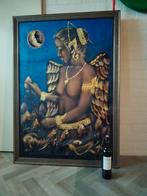 Thaise dame, olie verf op linnen . Afmeting 130x95, Ophalen of Verzenden, Zo goed als nieuw, Schilderij