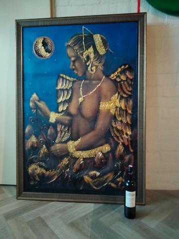 Thaise dame, olie verf op linnen . Afmeting 130x95 beschikbaar voor biedingen