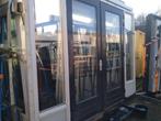 Kozijn met dubbele deuren en zijlichten, Doe-het-zelf en Verbouw, Ophalen of Verzenden, Zo goed als nieuw, Glas, 120 cm of meer