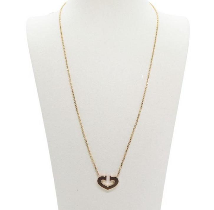 Cartier C Hart Ketting - Roségoud 43cm, Sieraden, Tassen en Uiterlijk, Kettingen, Zo goed als nieuw, Goud, Roze, Met hanger, Ophalen of Verzenden